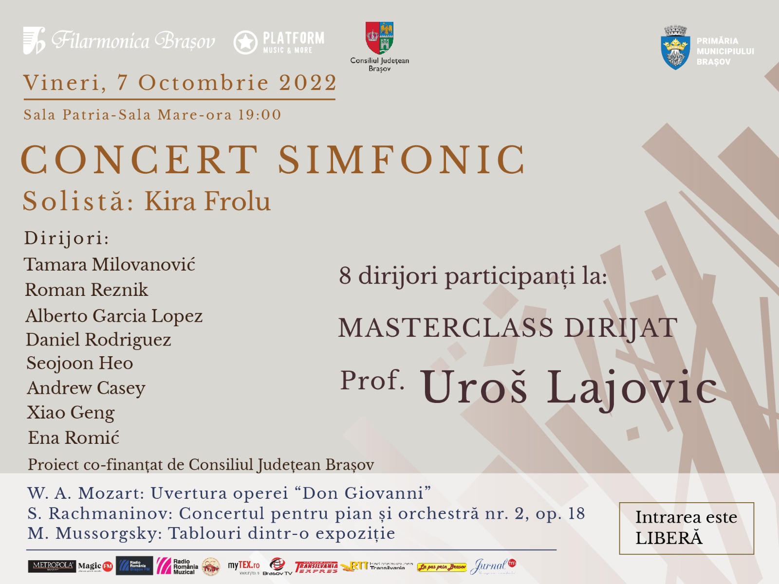 Masterclass internațional de dirijat cu Uroš Lajovic și Filarmonica Brașov