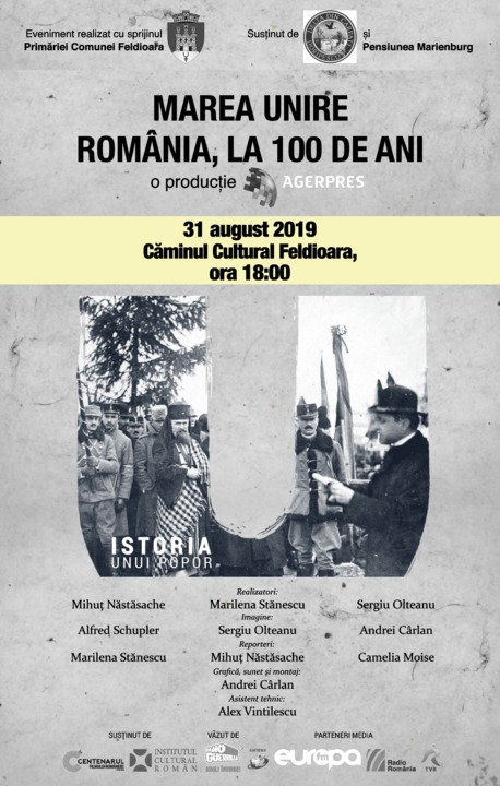Feldioara | Documentarul „Marea Unire: România, la 100 de ani”